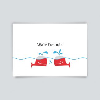 Maritime Postkarte. Wale Freunde