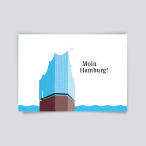 Maritime Postkarte. Moin Hamburg
