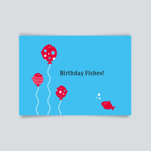 Maritime Postkarte. Birthday fishes