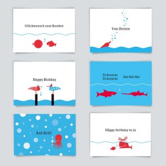 Maritime Postkarte. 6er Angebot