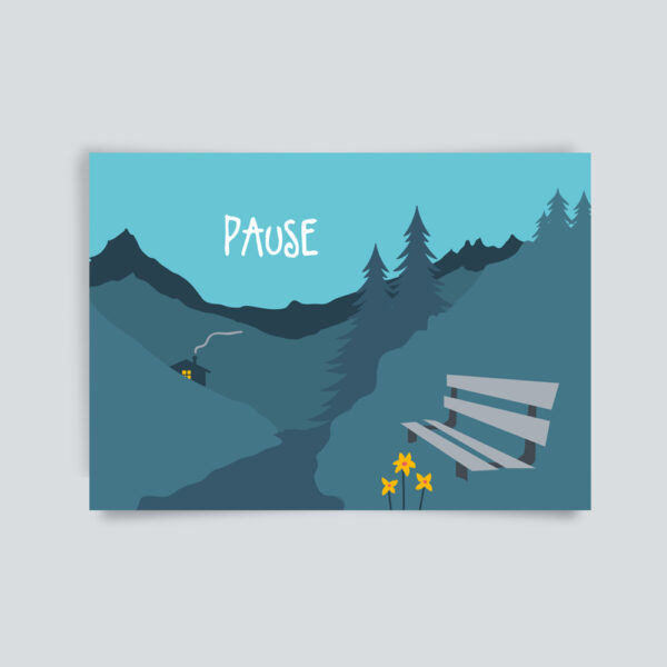 Postkarte Pause