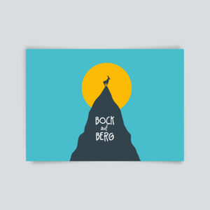postkarte bock auf Berg